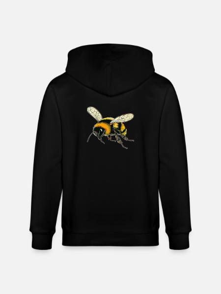 BUMBLEBEES CONTOUR - Stanley/Stella CULTIVATOR  Unisex Organic Hooded Jacket - black