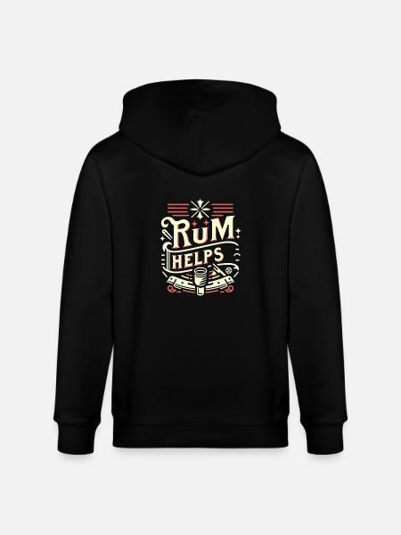 Rum Helps 11 - Stanley/Stella Unisex Bio-Kapuzenjacke CULTIVATOR  - Schwarz
