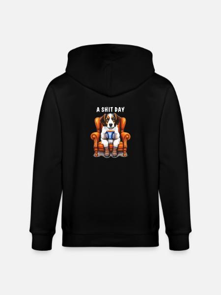 DOG A SHIT DAY - Stanley/Stella CULTIVATOR  Unisex Organic Hooded Jacket - black