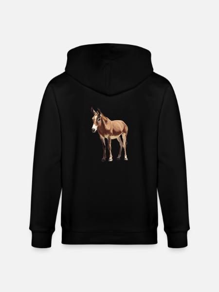 Donkey Esel - Stanley/Stella CULTIVATOR  Unisex Organic Hooded Jacket - black