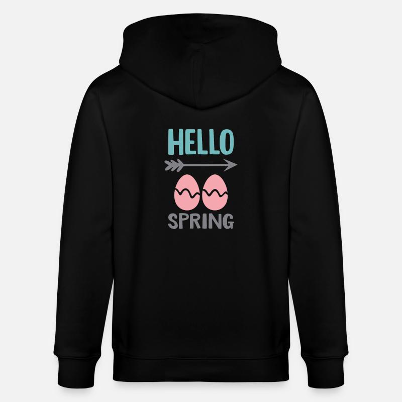Hello Spring Frühlingsdesign mit Ostereiern - Stanley/Stella Unisex Bio-Kapuzenjacke CULTIVATOR  - Schwarz
