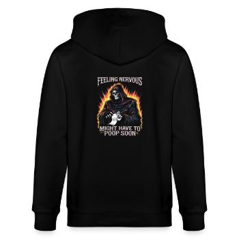 Reizdarm-Syndrom Reaper IBS Gothic--Humor - Stanley/Stella Unisex Bio-Kapuzenjacke CULTIVATOR  - Schwarz - Hinten - Anna (173cm)