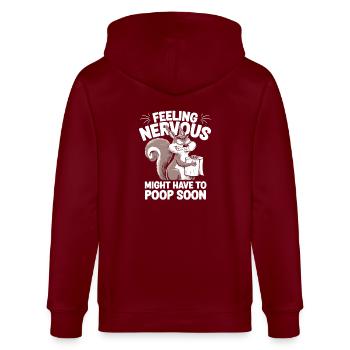 Reizdarmsyndrom Eichhörnchenkacke Humor - Stanley/Stella Unisex Bio-Kapuzenjacke CULTIVATOR  - Burgunderrot - Hinten - Anna (173cm)