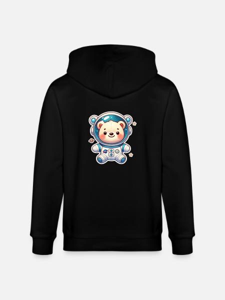 Teddybär Astronaut - Stanley/Stella Unisex Bio-Kapuzenjacke CULTIVATOR - Schwarz