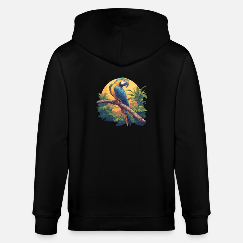 Perroquet Perroquet Perroquet - Veste à capuche bio CULTIVATOR Stanley/Stella Unisexe - noir