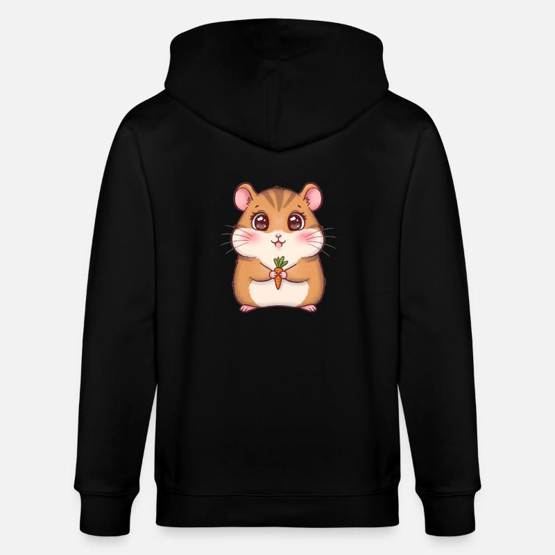 Animal dessin animé hamster - Veste à capuche bio CULTIVATOR Stanley/Stella Unisexe - noir