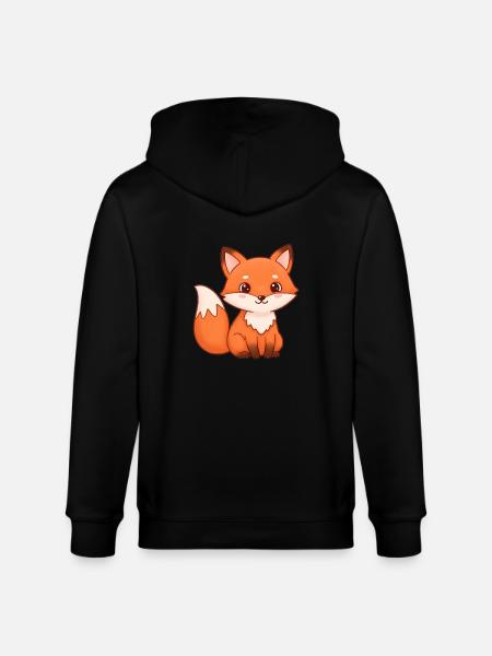 Tier Cartoon Fuchs - Stanley/Stella Unisex Bio-Kapuzenjacke CULTIVATOR - Schwarz