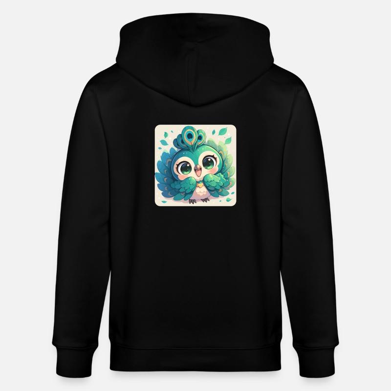 Pfaue Pfau - Stanley/Stella Unisex Bio-Kapuzenjacke CULTIVATOR  - Schwarz