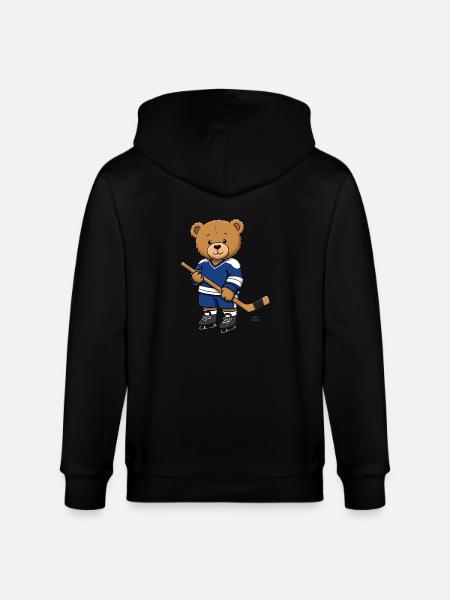 Bamse ishockeyspiller - Stanley/Stella økologisk unisex-hættejakke CULTIVATOR  - sort