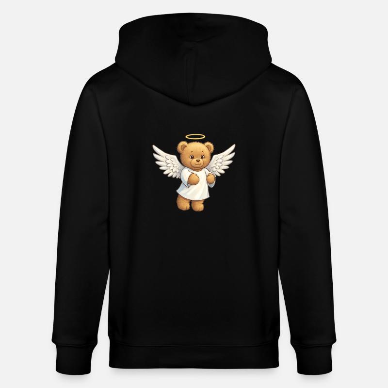 Teddybär Engel - Stanley/Stella Unisex Bio-Kapuzenjacke CULTIVATOR  - Schwarz