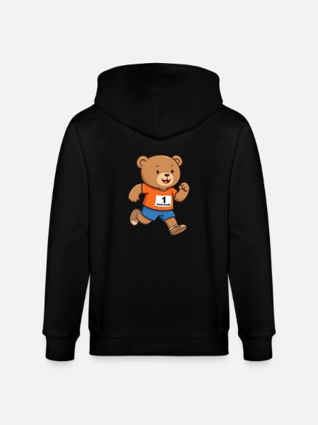 Teddybär Marathonläufer - Stanley/Stella Unisex Bio-Kapuzenjacke CULTIVATOR  - Schwarz