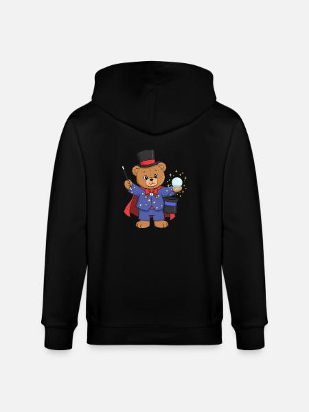 Teddy Bear Wizard - Stanley/Stella CULTIVATOR Unisex Organic Hooded Jacket - black