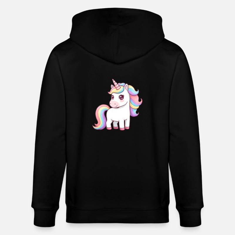 Tier Cartoon Einhorn - Stanley/Stella Unisex Bio-Kapuzenjacke CULTIVATOR - Schwarz