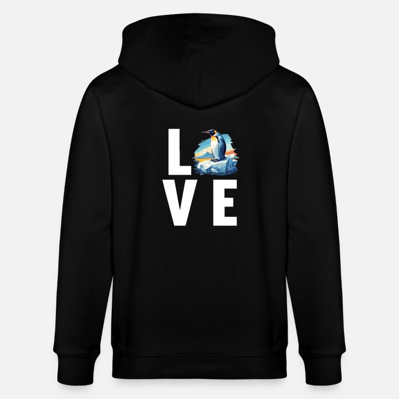 Pinguine Pinguin - Stanley/Stella Unisex Bio-Kapuzenjacke CULTIVATOR  - Schwarz