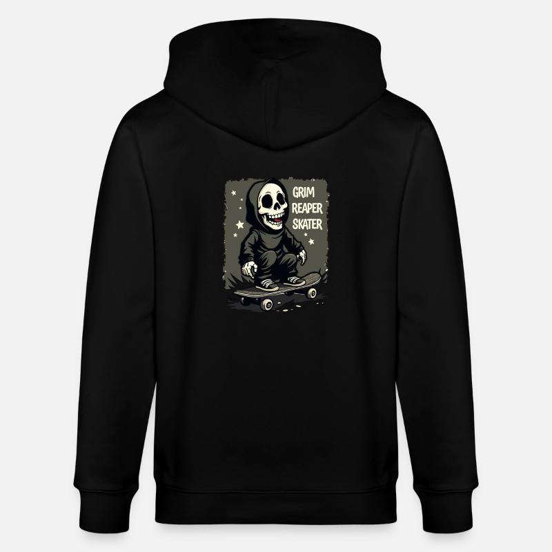 Skateboarding Sensenmann – Grim Reaper Style - Stanley/Stella Unisex Bio-Kapuzenjacke CULTIVATOR - Schwarz
