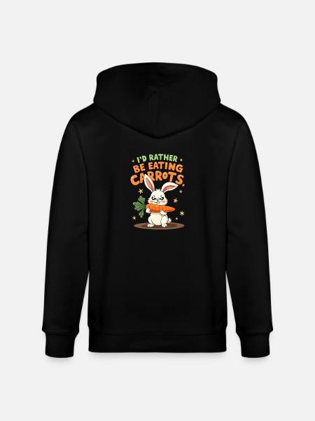 Grumpy Bunny Sarcastic Animal Design - Stanley/Stella CULTIVATOR Unisex Organic Hooded Jacket - black