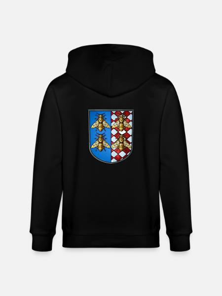 Wappen Bienen - Stanley/Stella Unisex Bio-Kapuzenjacke CULTIVATOR - Schwarz