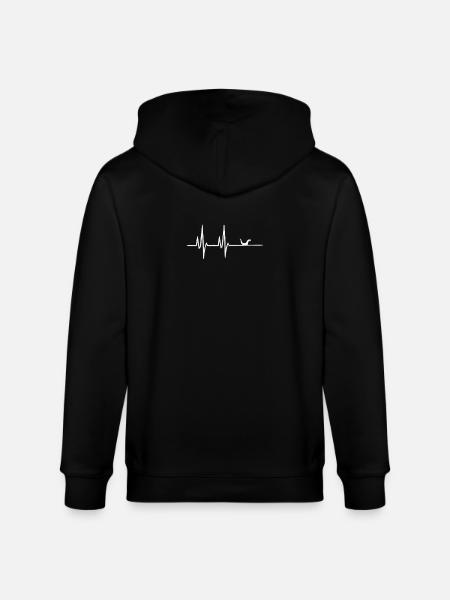 Loch Ness Monster Nessie Heartbeat - Stanley/Stella CULTIVATOR Unisex Organic Hooded Jacket - black