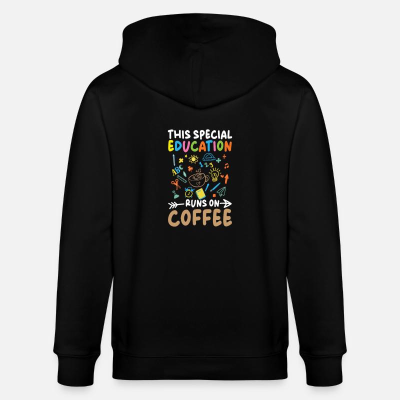 Diese Sonderpädagogik Läuft Mit Kaffee - Stanley/Stella Unisex Bio-Kapuzenjacke CULTIVATOR - Schwarz