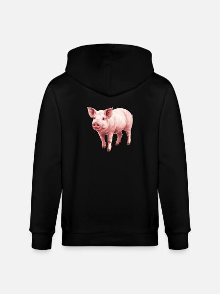 Pig Pig - Stanley/Stella CULTIVATOR  Unisex Organic Hooded Jacket - black