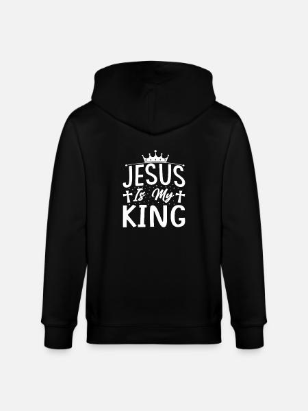 Jesus Is My King - Stanley/Stella CULTIVATOR Unisex Organic Hooded Jacket - black