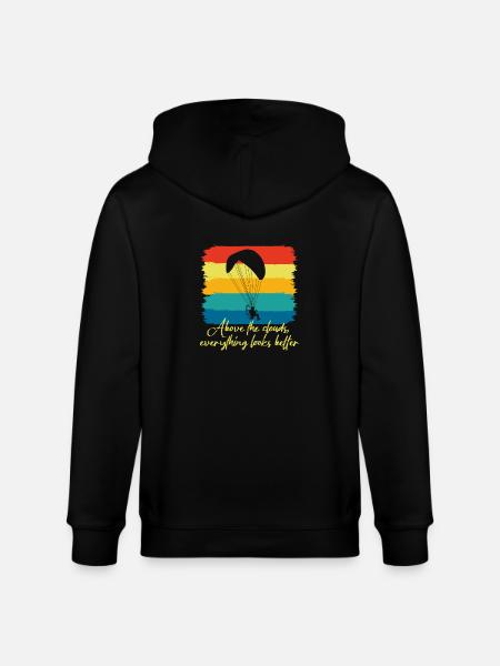 Über den Wolken Paramotor-Enthusiast - Stanley/Stella Unisex Bio-Kapuzenjacke CULTIVATOR - Schwarz