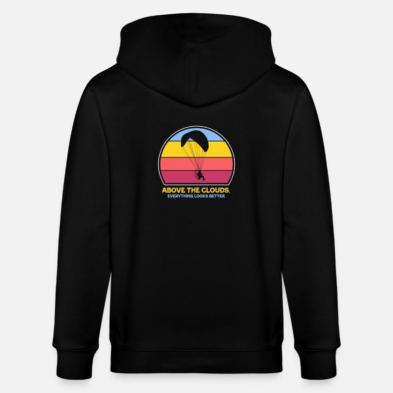 Über den Wolken Paramotor-Enthusiast - Stanley/Stella Unisex Bio-Kapuzenjacke CULTIVATOR  - Schwarz