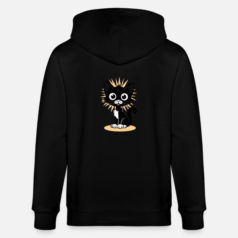 Charmante Schwarze Katze Mit Strahlendem - Stanley/Stella Unisex Bio-Kapuzenjacke CULTIVATOR  - Schwarz