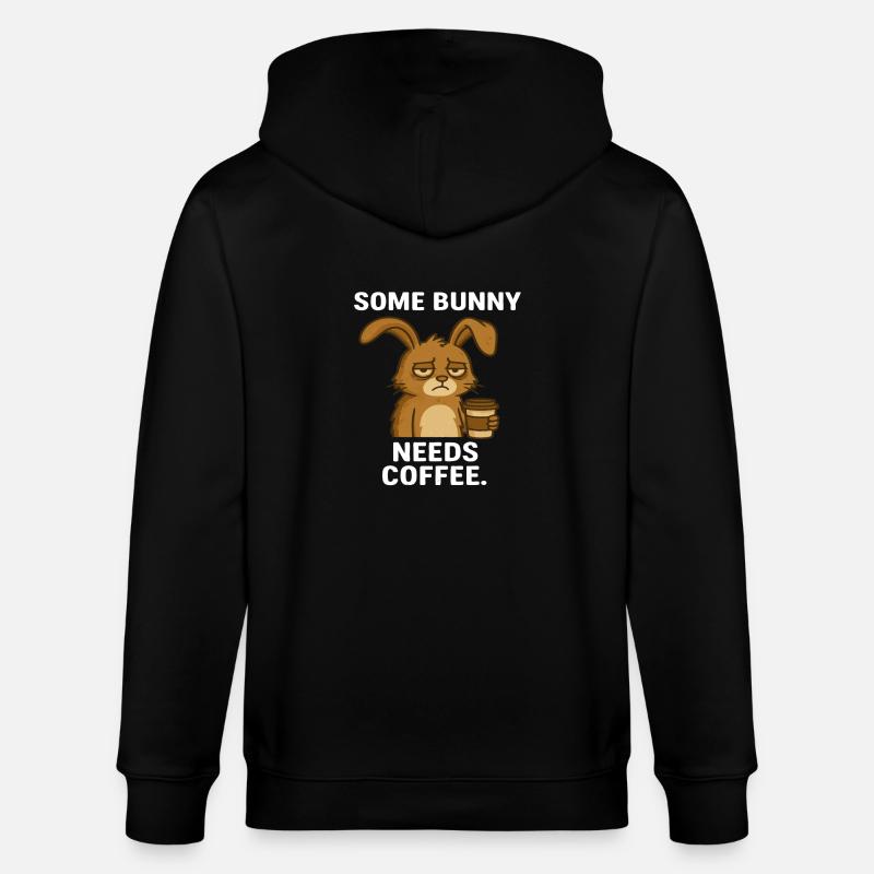Kaffee Hase - Stanley/Stella Unisex Bio-Kapuzenjacke CULTIVATOR  - Schwarz
