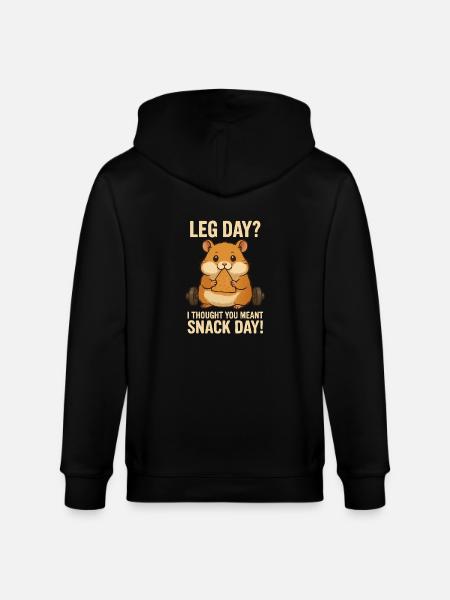 Hamster "Leg day"? - Stanley/Stella CULTIVATOR  Unisex Organic Hooded Jacket - black