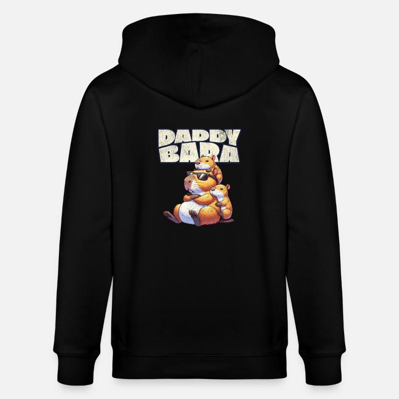 Daddybara Capybara Père Papa - Veste à capuche bio CULTIVATOR Stanley/Stella Unisexe - noir
