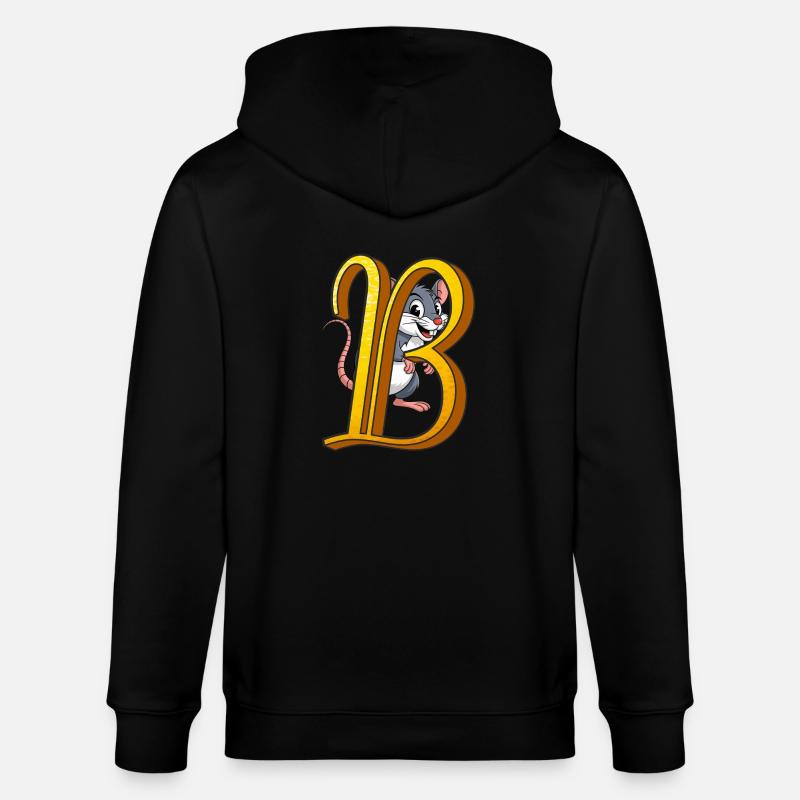 BUCHSTABE B - Stanley/Stella Unisex Bio-Kapuzenjacke CULTIVATOR  - Schwarz