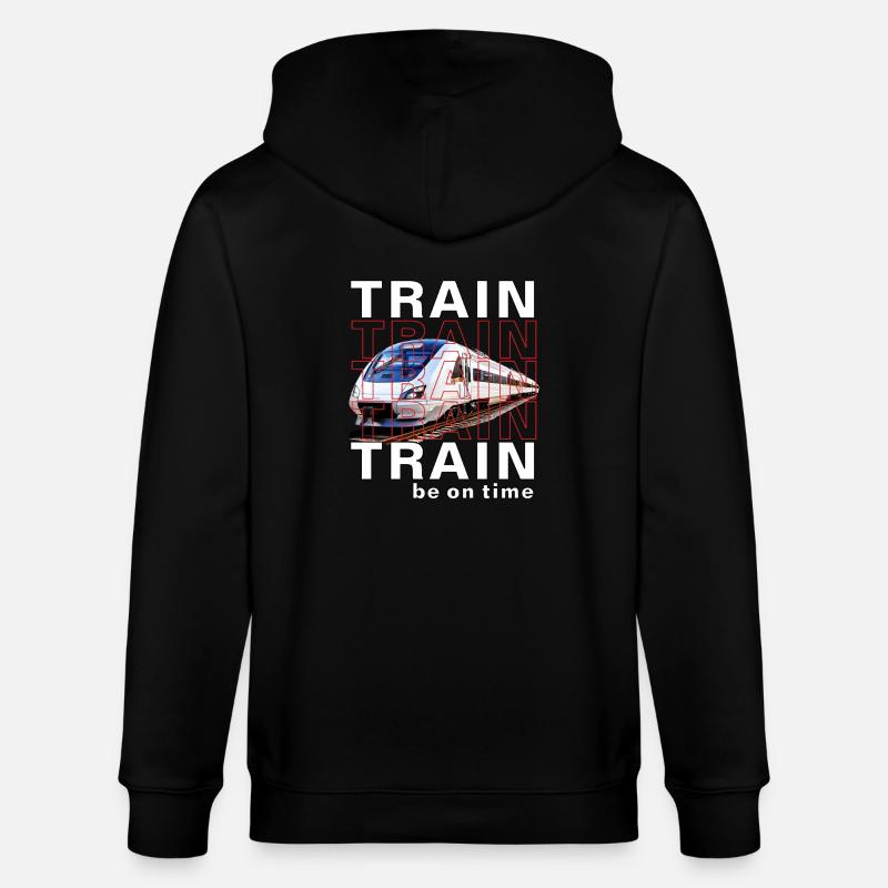 ZUG TRAIN be on time - Stanley/Stella Unisex Bio-Kapuzenjacke CULTIVATOR  - Schwarz