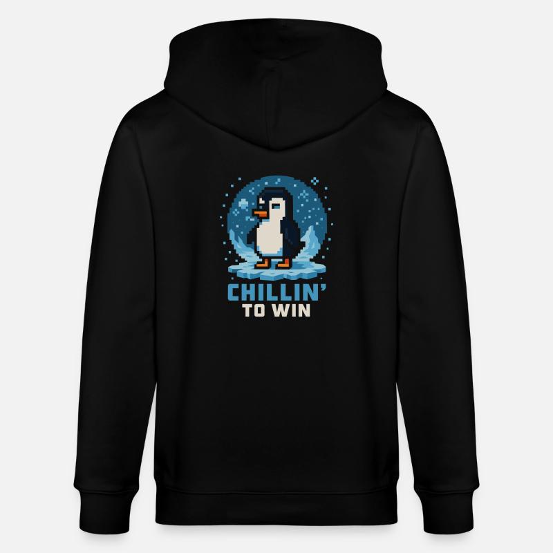 Chillin va gagner Pixel Penguin - Veste à capuche bio CULTIVATOR Stanley/Stella Unisexe - noir