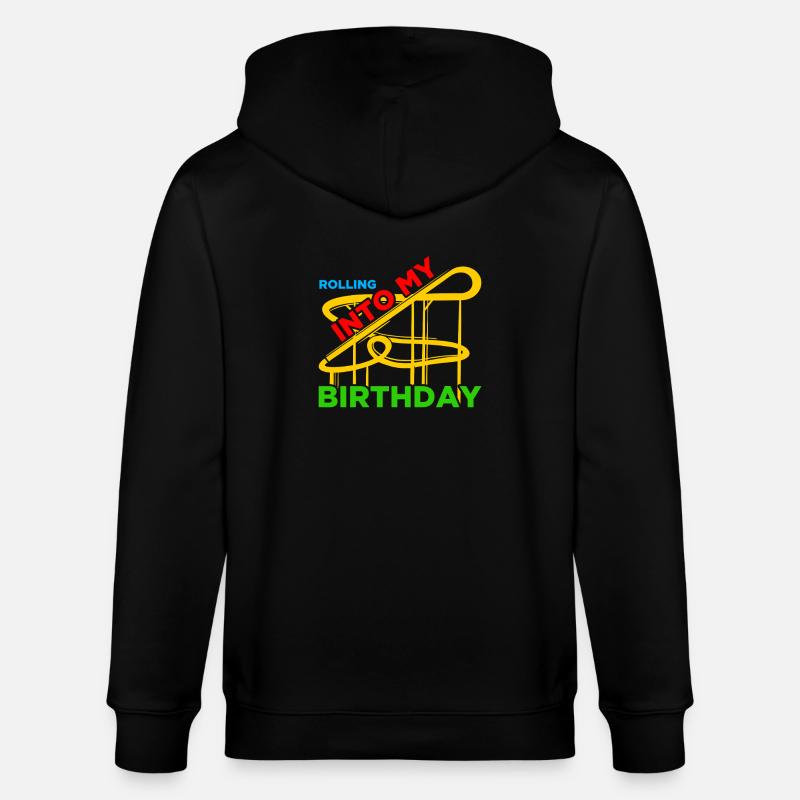 Rolling into Freizeitpark Rollercoaster Achterbahn - Stanley/Stella Unisex Bio-Kapuzenjacke CULTIVATOR  - Schwarz