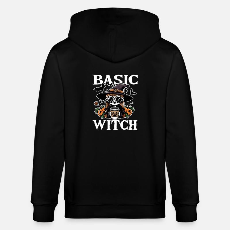 BASIC WITCH - HALLOWEEN GIFT - Stanley/Stella CULTIVATOR  Unisex Organic Hooded Jacket - black