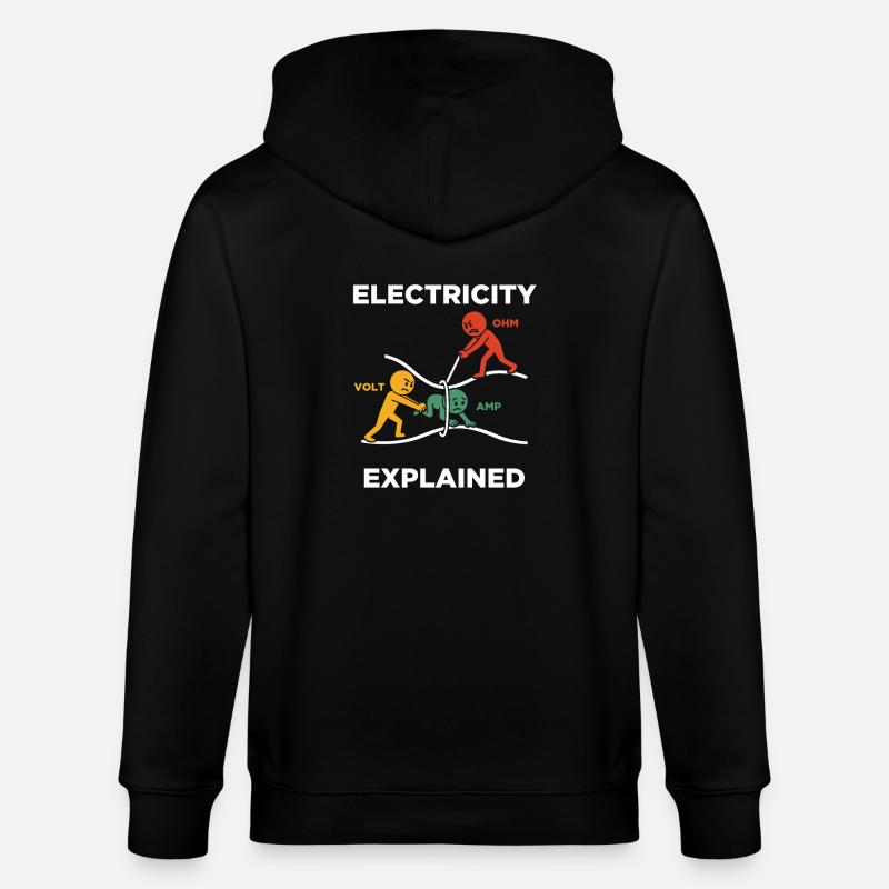Electricity explained Elektriker - Stanley/Stella Unisex Bio-Kapuzenjacke CULTIVATOR  - Schwarz
