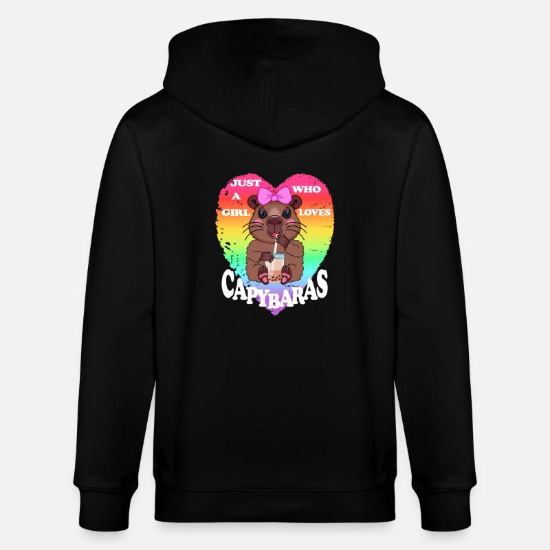 Capybara Bubble tea - Veste à capuche bio CULTIVATOR Stanley/Stella Unisexe - noir