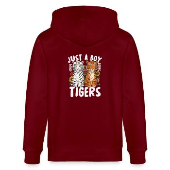 Juste un garçon qui aime les tigres - Veste à capuche bio CULTIVATOR Stanley/Stella Unisexe - bordeaux - Dos - Anna (173cm)