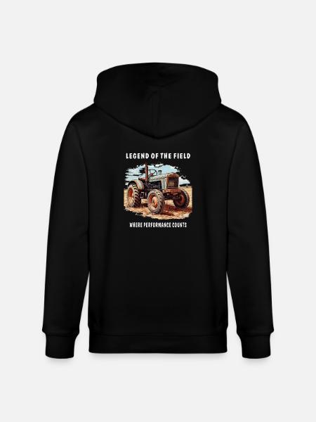 LÉGENDE DU TRACTEUR DU CHAMP - Veste à capuche bio CULTIVATOR Stanley/Stella Unisexe - noir