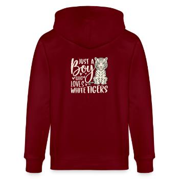 Juste une fille qui aime les tigres blancs - Veste à capuche bio CULTIVATOR Stanley/Stella Unisexe - bordeaux - Dos - Anna (173cm)