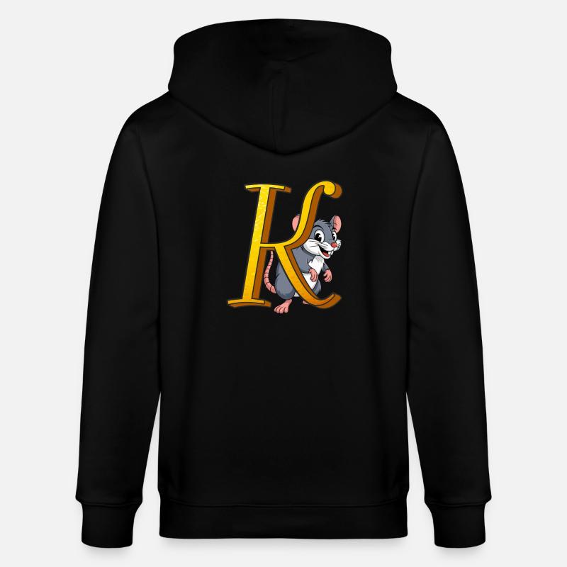 BUCHSTABE K - Stanley/Stella Unisex Bio-Kapuzenjacke CULTIVATOR  - Schwarz