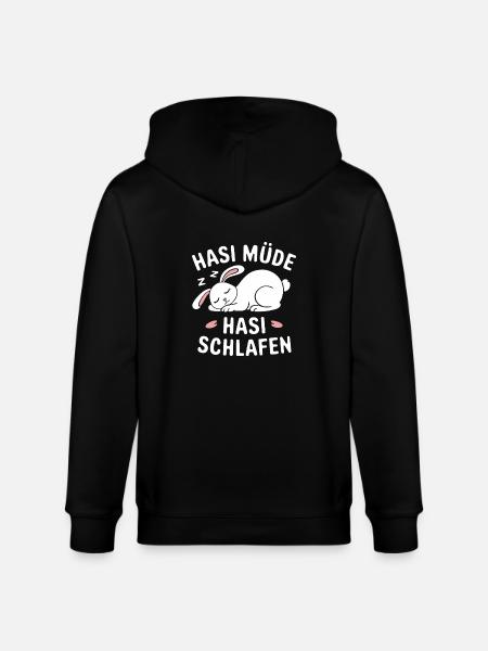 Hasi Müde Hasi Schlafen - Stanley/Stella Unisex Bio-Kapuzenjacke CULTIVATOR  - Schwarz