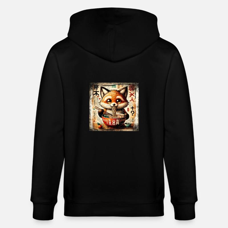 Ramen Fox Grunge Style d’affiche - Veste à capuche bio CULTIVATOR Stanley/Stella Unisexe - noir
