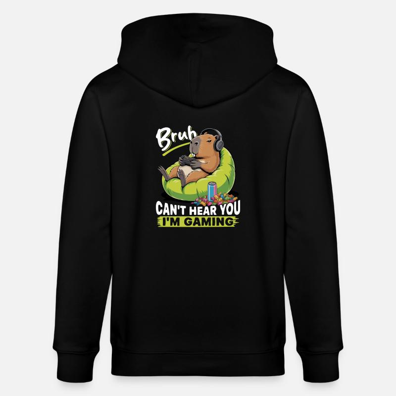 Capybara Gamer Gaming - Stanley/Stella Unisex Bio-Kapuzenjacke CULTIVATOR  - Schwarz