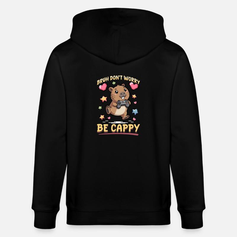 Capybara Gamer Gaming - Stanley/Stella CULTIVATOR  Unisex Organic Hooded Jacket - black