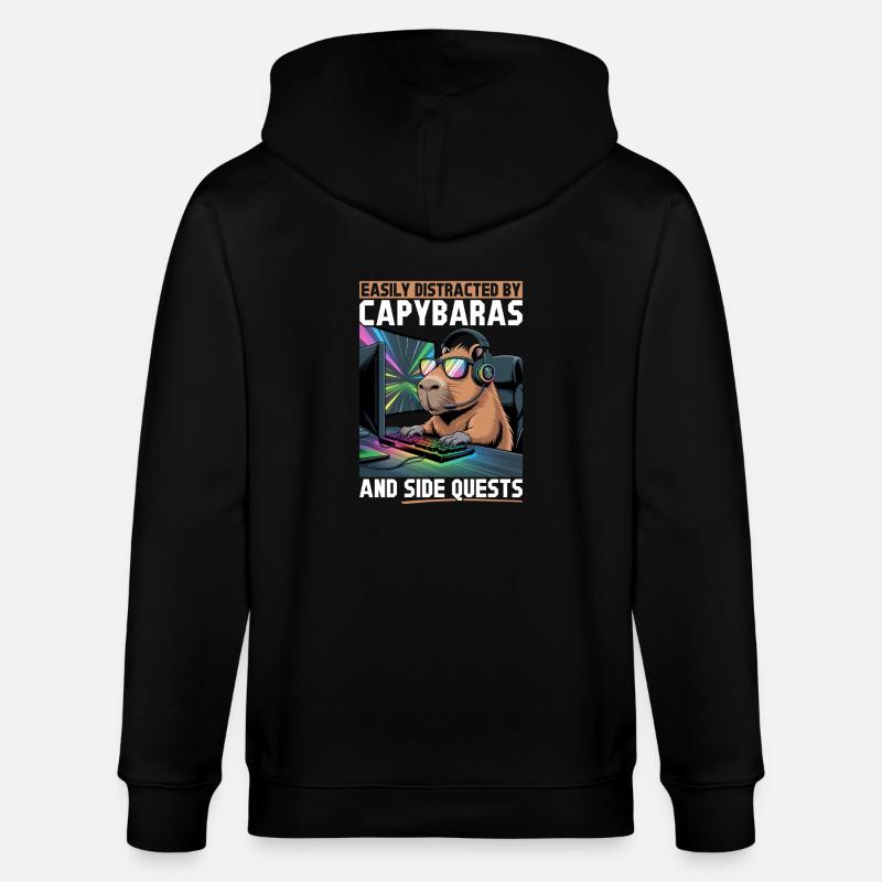 Capybara PC Gamer Gaming - Veste à capuche bio CULTIVATOR Stanley/Stella Unisexe - noir