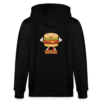 Mignon burger dessin animé art - Veste à capuche bio CULTIVATOR Stanley/Stella Unisexe - noir - Dos - Anna (173cm)