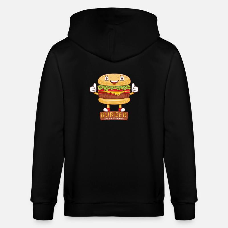 Mignon burger dessin animé art - Veste à capuche bio CULTIVATOR Stanley/Stella Unisexe - noir