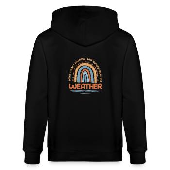 Meteorologe Wettervorhersager - Stanley/Stella Unisex Bio-Kapuzenjacke CULTIVATOR  - Schwarz - Hinten - Anna (173cm)